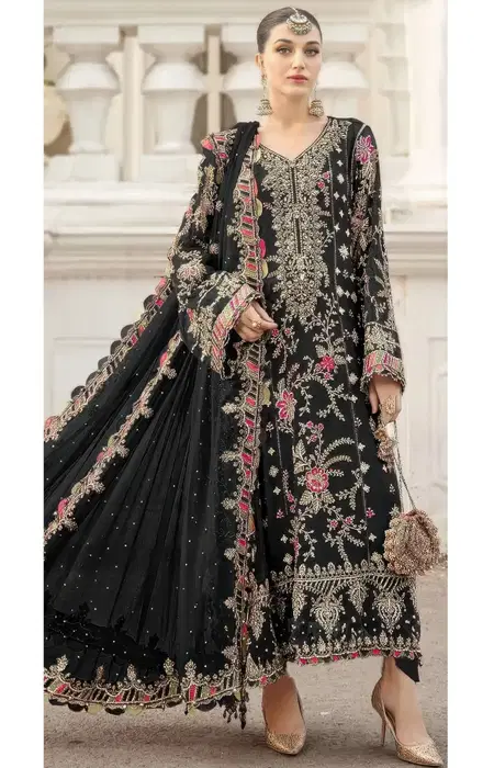 Az 1449 A To D By Alzohaib Chiffon Readymade Pakistani Suits Wholesale Online